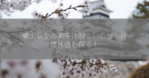 東エレクの未来は明るいのか？目標株価を探る！